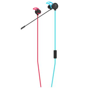 Hori Gaming Earbuds Pro for Nintendo Switch (Neon Blue x Neon Red)_