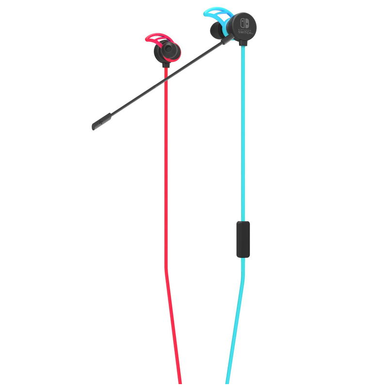 Hori Gaming Earbuds Pro for Nintendo Switch (Neon Blue x Neon Red) image 1