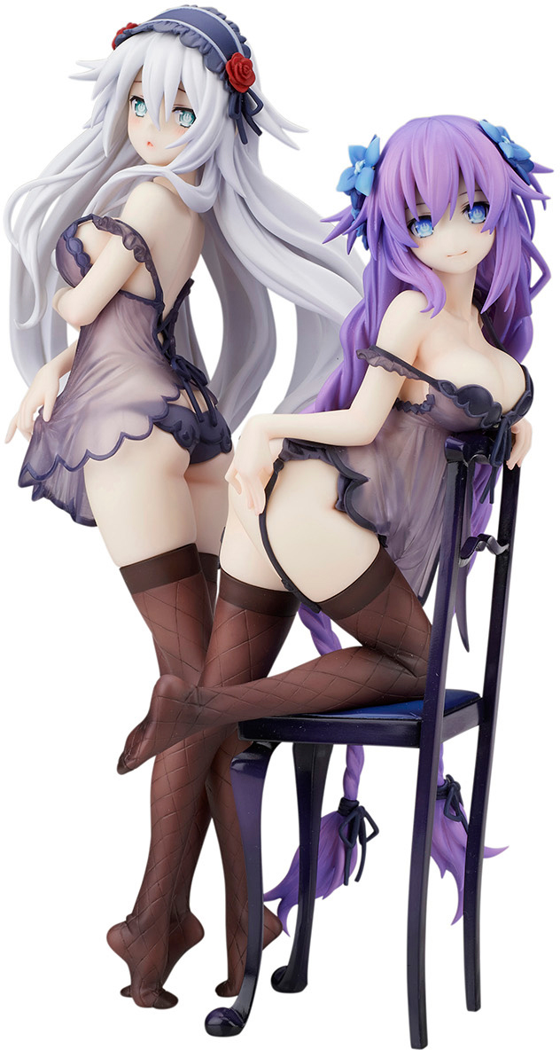 Hyperdimension Neptunia Pre-Painted Figure: Purple Heart & Black Heart Baby Doll Ver. image 1
