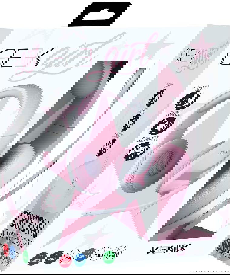 Konix Geek Girl Crystal Gaming Headset for PS4 PS5 Switch