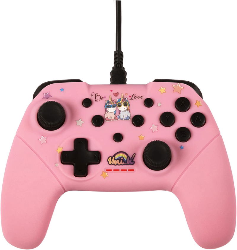 Konix Unik Switch Wired Controller for Nintendo Switch (Be Love Pink) image 1