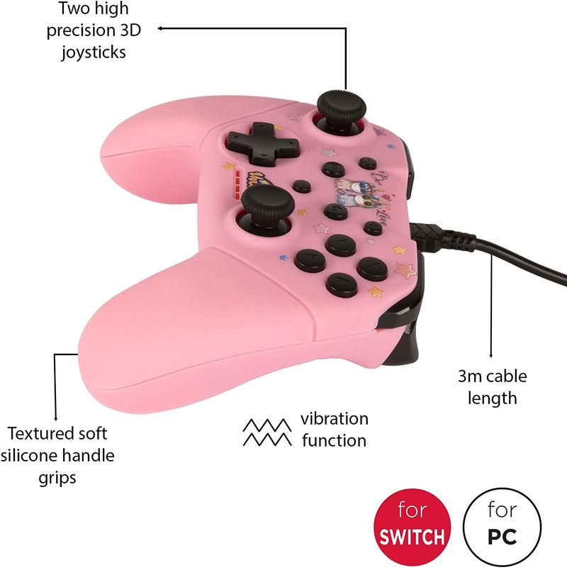 Konix Unik Switch Wired Controller for Nintendo Switch (Be Love Pink) image 5