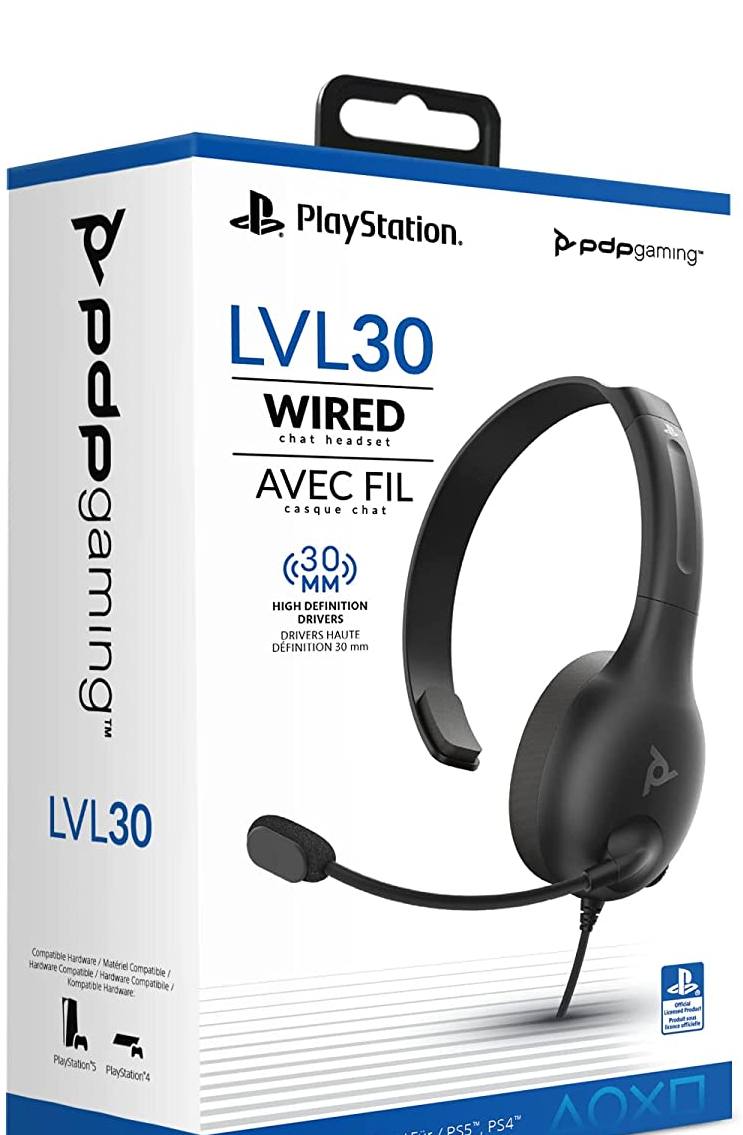 PDP Gaming OFFICIAL Wired Chat Headset LVL30 *WHITE* (PS4 / PS5 )