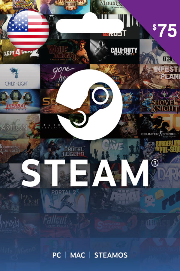 Steam Gift Card (USD 75 | For USD Currency Only) <span class="ext" style="background-color: #2a475e; color: #FFFFFF;">STEAM</span> <span class="ext ext_digital">digital</span> image 1