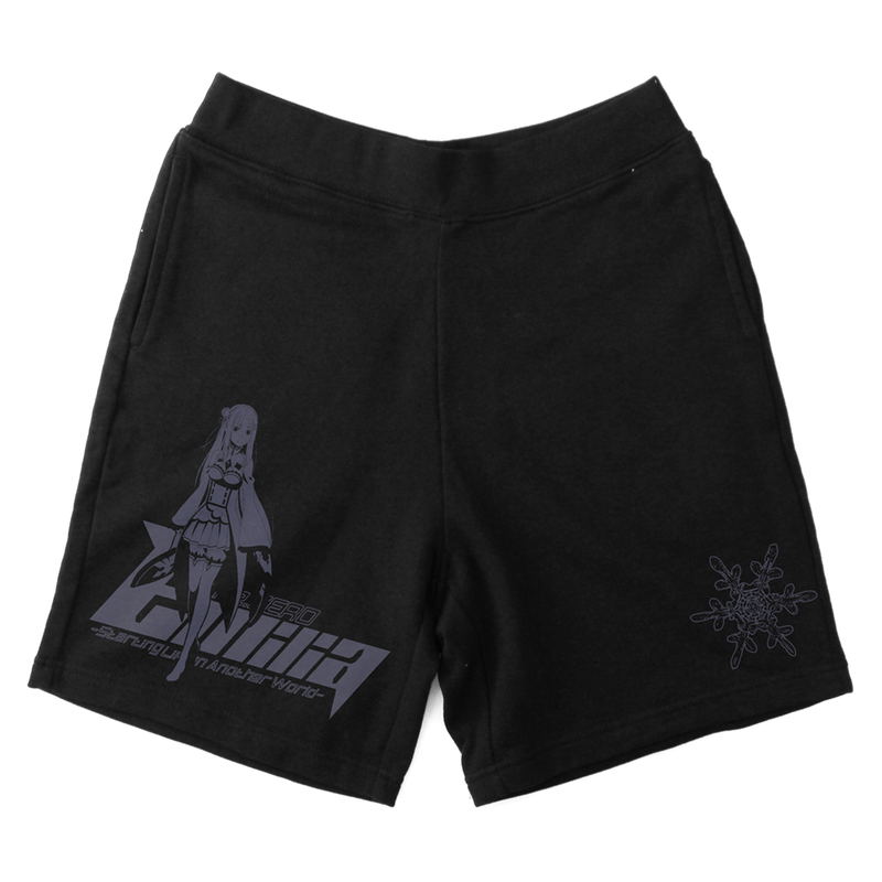 Re:ZERO -Starting Life in Another World- Emilia Sweat Half Shorts Black (M Size) image 1