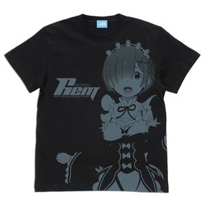 Re:Zero - Starting Life In Another World Rem All Print T-shirt Black (XL Size)_