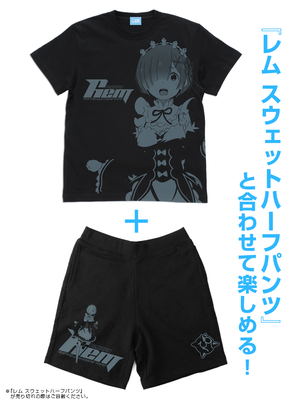 Re:Zero - Starting Life In Another World Rem All Print T-shirt Black (XL Size)_