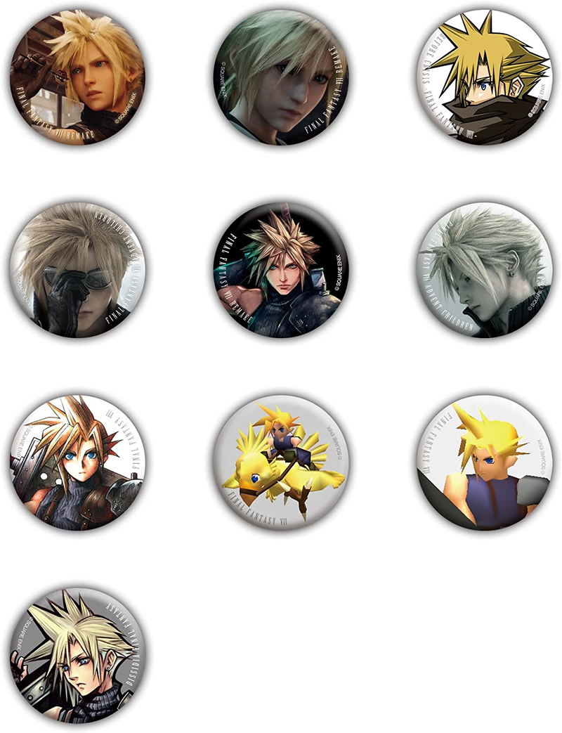 Final Fantasy VII Can Badge Collection Cloud Strife Vol. 1 (Set of 10 Pieces) (Re-run) image 1