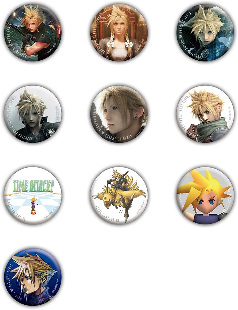Final Fantasy VII Can Badge Collection Cloud Strife Vol. 2 (Set of 10 Pieces) (Re-run) image 1