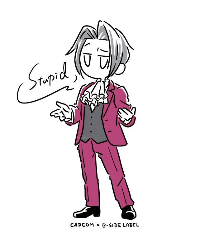 Capcom x B-Side Label Sticker Ace Attorney Miles Edgeworth (Line Art)