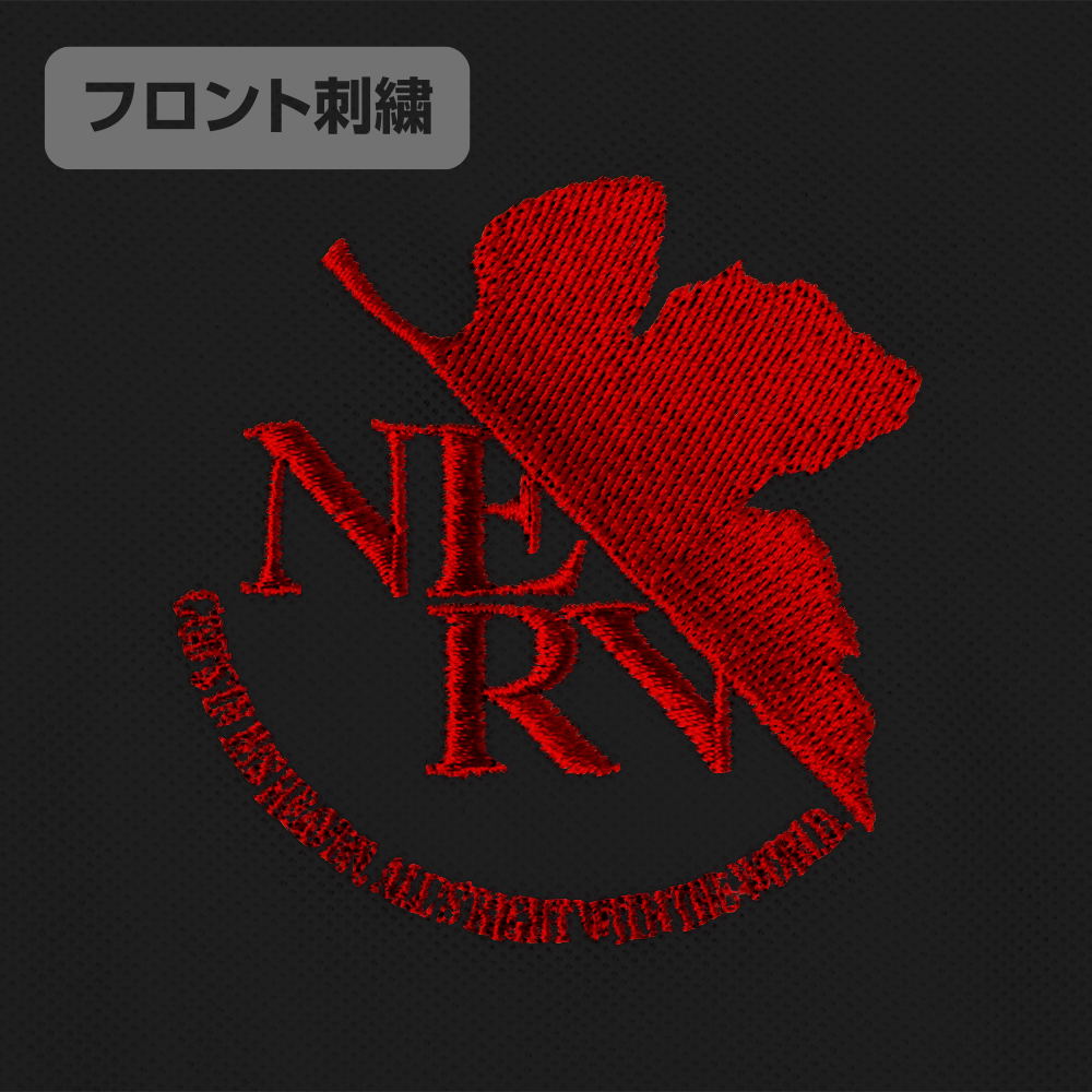 Evangelion Nerv Embroidery Polo Shirt Black (L Size)
