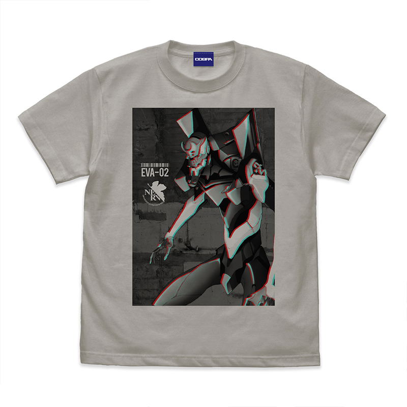 EVANGELION - Evangelion Unit-02 Effect Visual T-shirt Light Gray (S Size) image 1