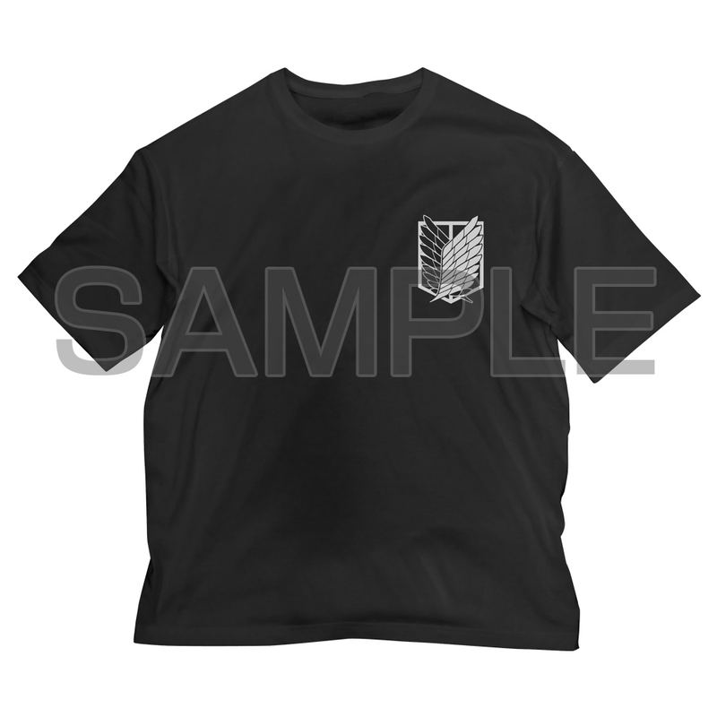 Attack on Titan Survey Corps Big Silhouette T-shirt Black (L Size) image 1