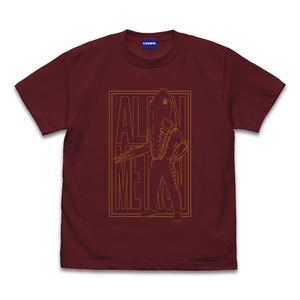 Ultra Seven Alien Metron Illustration Touch T-shirt Burgundy (L Size)_