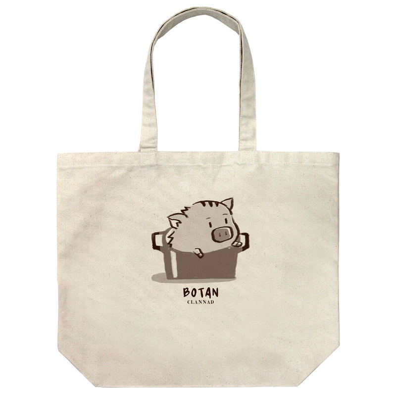 Clannad Button Illustration Large Tote Bag Natural image 1