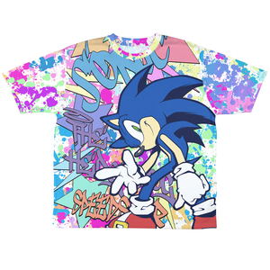 Sonic the Hedgehog Double-sided Full Graphic T-Shirt Graffiti Ver. (Size M)_