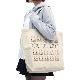 Doko Demo Issyo - Toro Full Color Large Tote Bag Natural