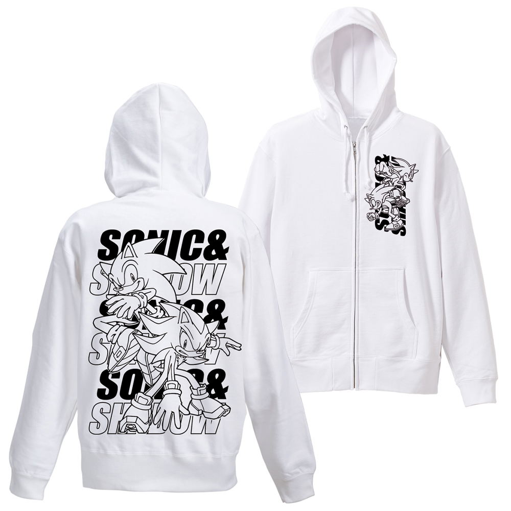 Sonic the Hedgehog - Sonic & Shadow Zip Hoodie (White | Size L)