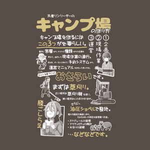 Yuru Camp - How to Make a Campsite T-Shirt (Charcoal | Size S)_