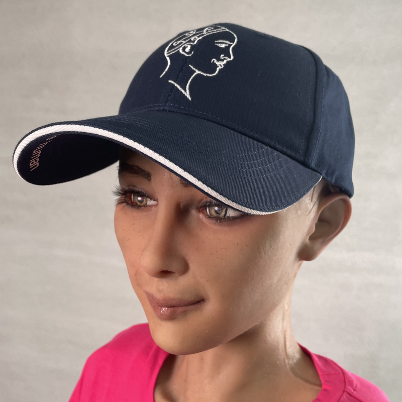 Sophia The Robot Cap:"Most of my friends are human" (Blue) image 6