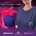 Sophia The Robot T-shirt Unisex:"Most of my friends are human" (Blue | Size S) thumbnail 1