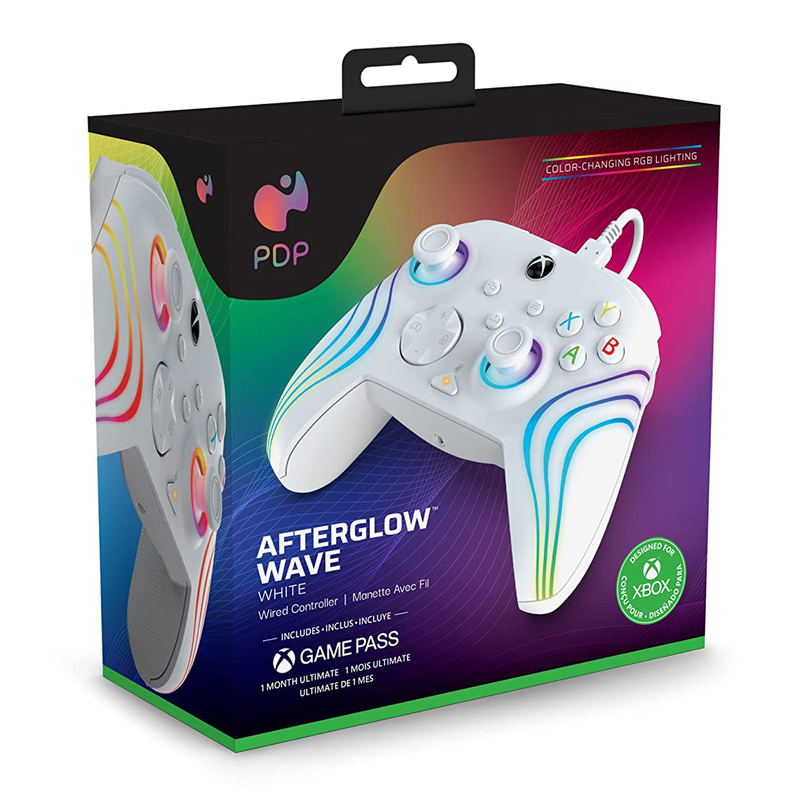 PDP Afterglow Wave Wired Controller for Xbox One / Xbox Series X|S (White) image 1