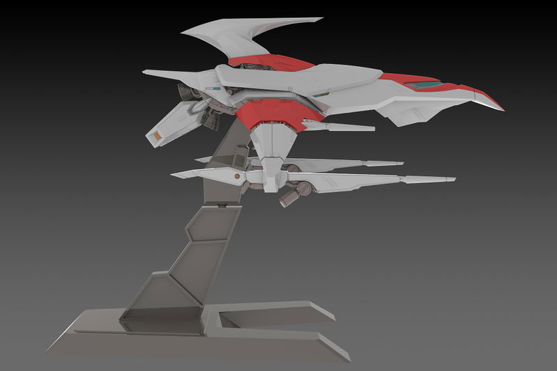 Darius 1/144 Scale Plastic Model Kit: Silver Hawk 3F-1B Space Fighter image 2