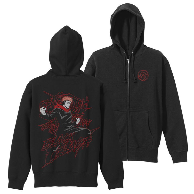 Jujutsu Kaisen Yuji Itadori Zip Hoodie (Black Size S)