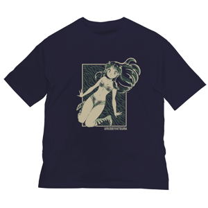 Urusei Yatsura Anime Ver. - Lum Big Silhouette T-Shirt (Navy | Size L)_