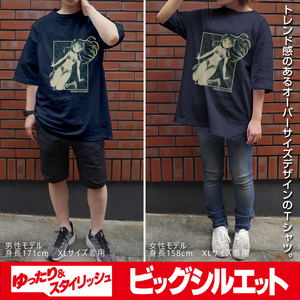 Urusei Yatsura Anime Ver. - Lum Big Silhouette T-Shirt (Navy | Size L)_