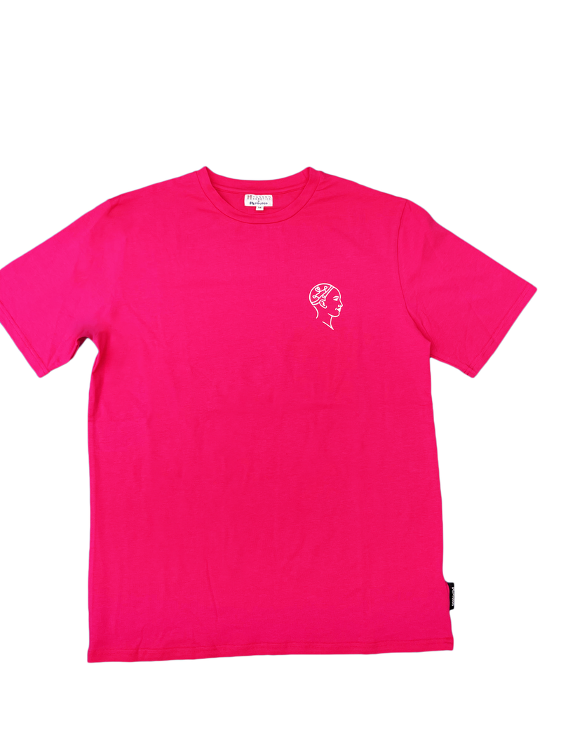 Sophia The Robot T-shirt Unisex:"Most of my friends are human" (Pink | Size M) image 2