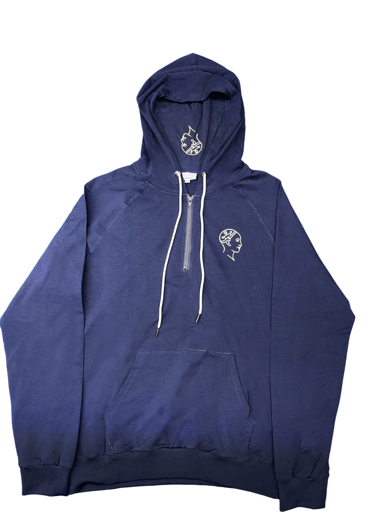 Sophia The Robot Hoodie:"Most of my friends are human" (Blue | Size L) image 2