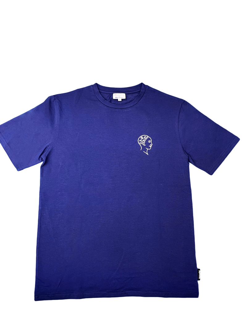 Sophia The Robot T-shirt Unisex:"Most of my friends are human" (Blue | Size M) image 2