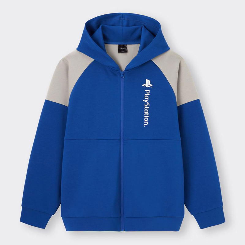 GU PlayStation Double Face Zip Hoodie (Blue | Size L) image 1