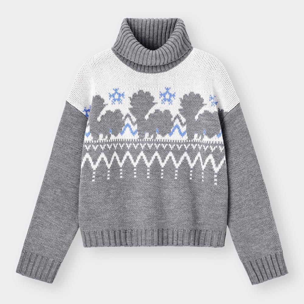 GU Pokemon Turtleneck Sweater (Gray | Size M)