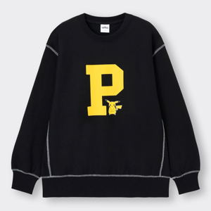 GU Pokemon Heavyweight Big Sweat Pullover (Black | Size L)_