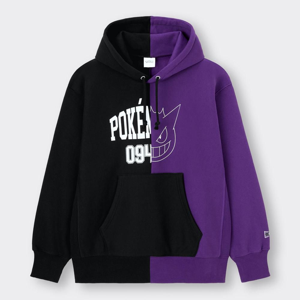 Gu Pokemon Heavyweight Big Sweat Pullover Hoodie Black Size L