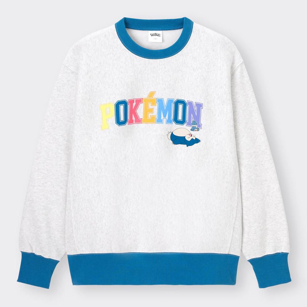 GU Pokemon Heavyweight Big Sweat Pullover (Light Gray | Size L)