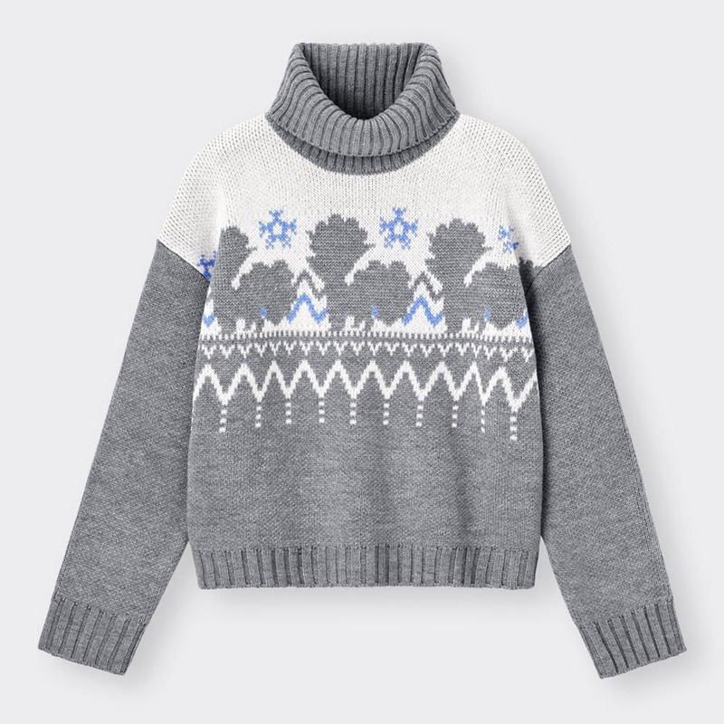GU Pokemon Turtleneck Sweater (Gray | Size S) image 1