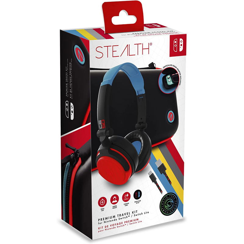 Premium Travel Kit for Nintendo Switch (Neon Red/Blue) image 1