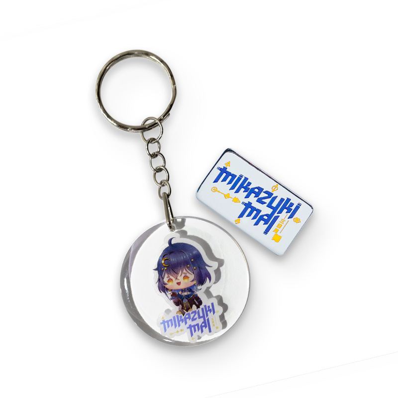 airasia Project Kavvaii Mikazuki Mai Pin Badge and Acrylic Keychain Set 