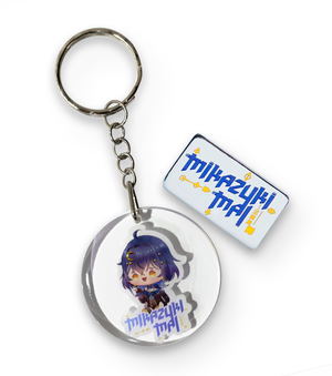 airasia Project Kavvaii Mikazuki Mai Pin Badge and Acrylic Keychain Set_