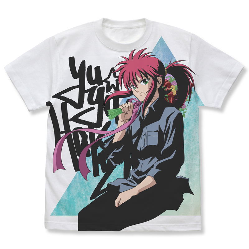 YuYu Hakusho Original Illustration - Kurama Bouquet Ver. Full Graphic T-Shirt (White | Size S) image 1