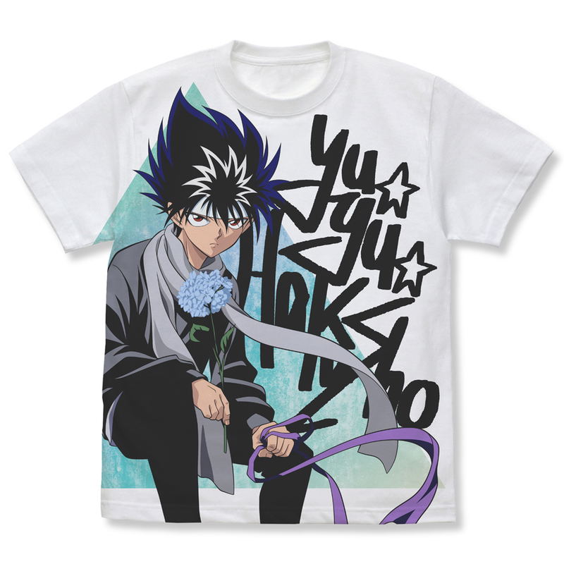 YuYu Hakusho Original Illustration - Hiei Bouquet Ver. Full Graphic T-Shirt (White | Size S) image 1