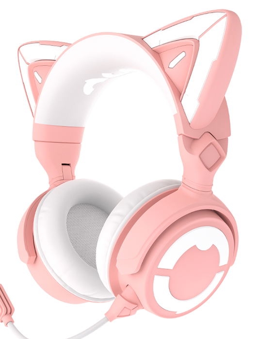 Pink Cat Ears Headset Yowu Cat Ear Headphones IV Pink