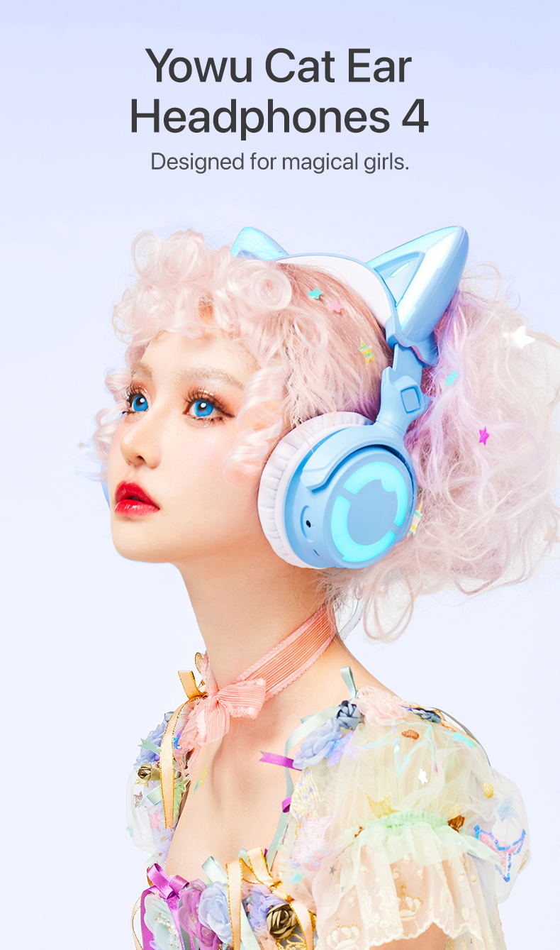 Yowu Cat Ear Headphones IV Pink image 3