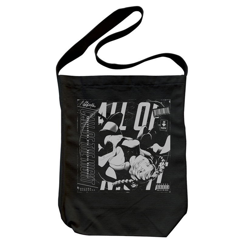 Call of the Night - Nazuna Record Jacket Shoulder Tote Bag (Black) image 1
