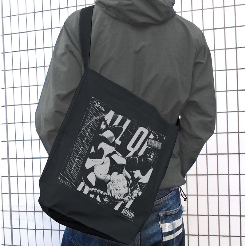 Call of the Night - Nazuna Record Jacket Shoulder Tote Bag (Black) image 2