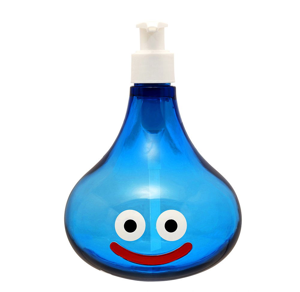 Botol shampoo Dragon Quest Healslime edisi kolaborasi dengan 8 the Thalasso - tampilan produk