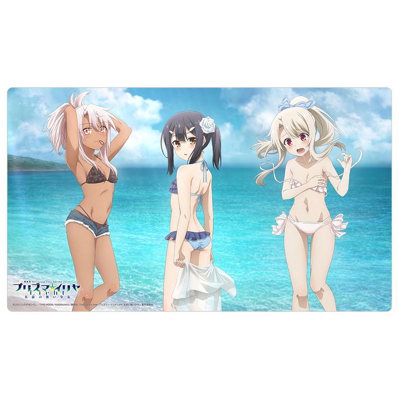 Fate/kaleid Liner Prisma Illya: Licht Nameless Girl Original Illustration Rubber Mat: Illya & Miyu & Chloe / Swimwear image 1